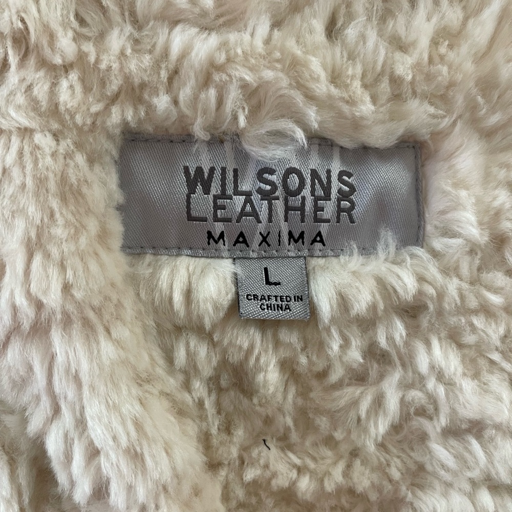 Penny Lane Wilsons Maxima Leather Coat Large Suede Faux Fur Boho Jacket VTG Y2K - Picture 2 of 16